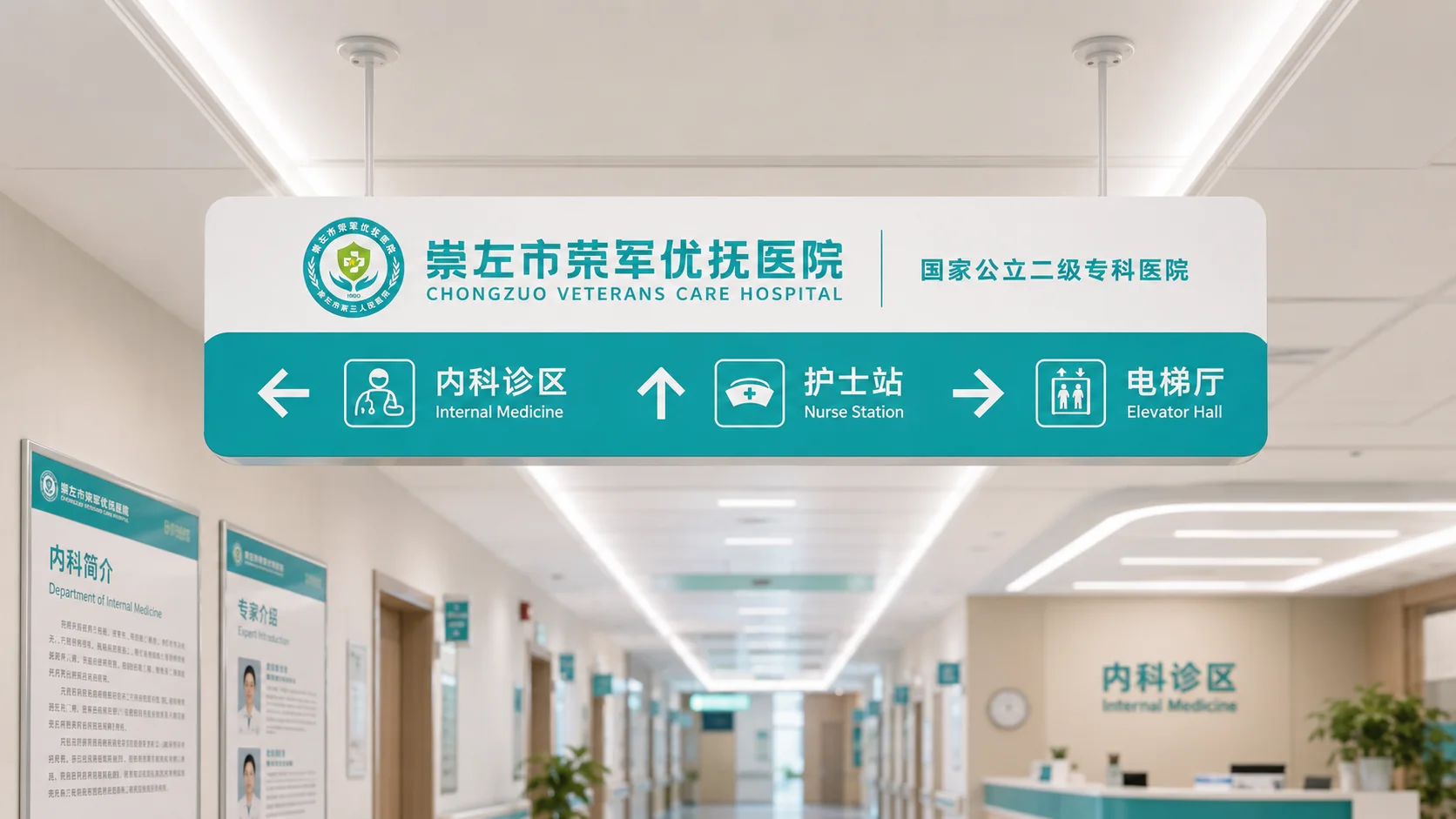 崇左市复退军人医院院徽设计与VI项目规划案例图 6